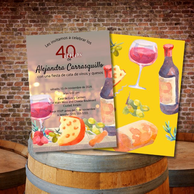 Convites Degustação de Vinho e Queijo Spanish Chic 40º Aniv (Criador carregado)
