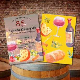 Convites Degustação de Vinho e Queijo Spanish Cool de 85 An