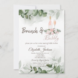 Convites Degustação de Vinho Eucalipto Verde Brunch & Espum