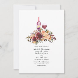 Convites Degustação de Vinho Floral Pêssego Bordo Casamento