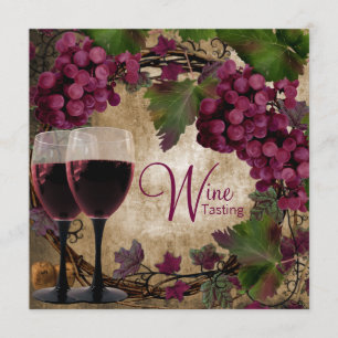 Convites Degustação de Vinho Tinto Verde Uvas Vintage do Ve