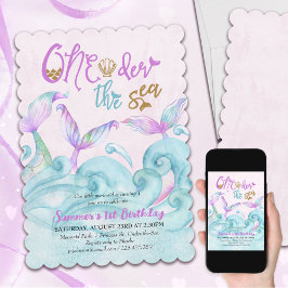 Convites Deite o primeiro aniversario de sereia do Mar