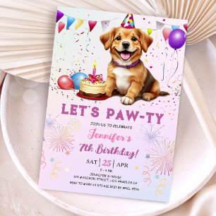 Convites Deixa a Festa de aniversário de 7 de Cachorro Pawt