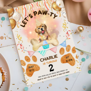 Convites Deixa Pawpy Dog Aquacolor Festa de aniversário