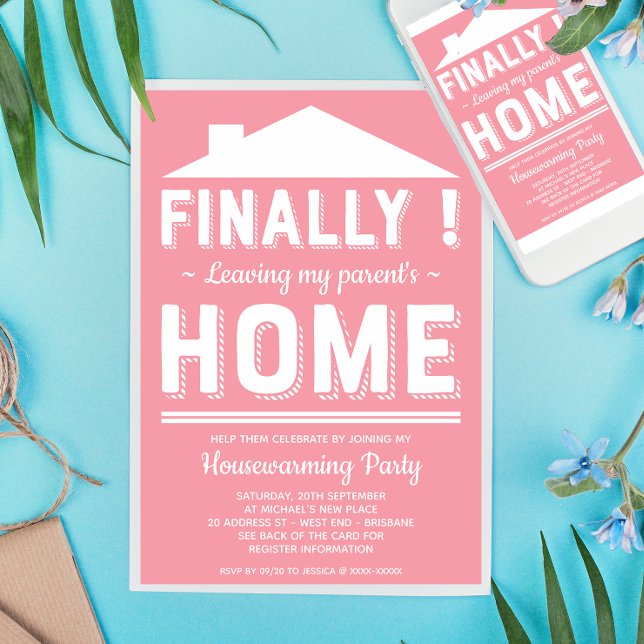 Convites Deixando minha Casa de Pais Engraçada Festa de Aqu (Inspired on a truth story! :-D)