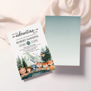 Convites Deixe A Aventura Começar O Chá de fraldas Do Woodl