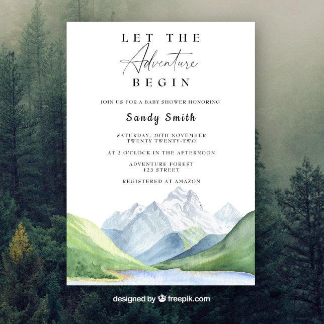 Convites Deixe A Aventura Começar O Chá de fraldas Dos Rapa (Criador carregado)