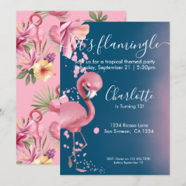 Convites Deixe Flamingle Tropical Rosa Flamingo Aniversário