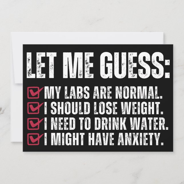 Convites deixe-me adivinhar que meus laboratórios são norma (Frente)