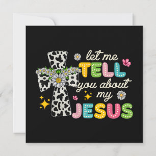 Convites Deixe-me contar sobre o meu Jesus Groovy Cristão R