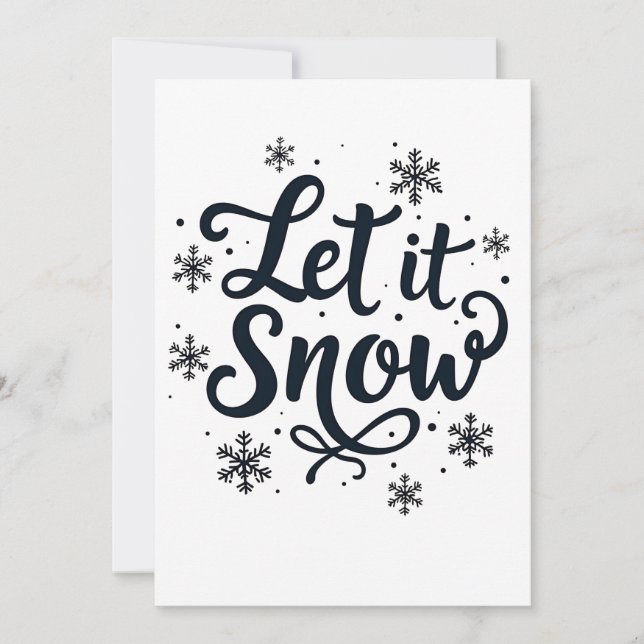 Convites Deixe Nevar Floco de Neve Inverno Natal (Frente)