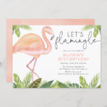 Convites Deixe-nos festa de aniversário do flamingo de<br><div class="desc">Para uma personalização mais avançada deste design,  selecione simplesmente "personalizam-no" botão acima!</div>