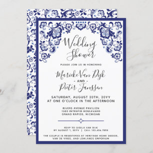 Convites Delfts Blauw Delft Blue Dutch Chá de casamento