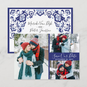 Convites Delfts Blauw   Fotos de Save The Date em Azul de D