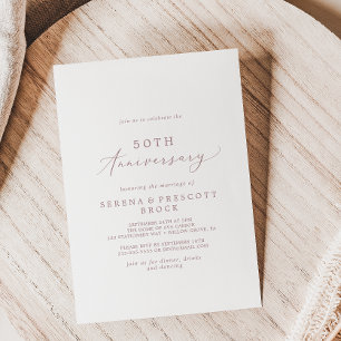 Convites Delicado Aniversário de 50 Anos de Casamento em Ou