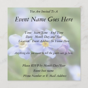 Convites Delicado esqueça-me não flores