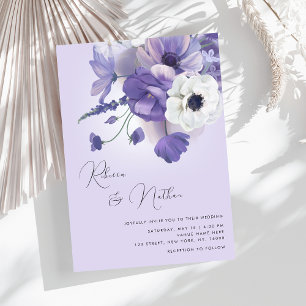 Convites Delicado Romântico Floral Lilac Tudo em Um Casamen