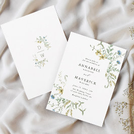 Convites Delicado Wildflower Modern Boho Floral Casamento