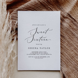 Convites Delicar Caligrafia Negra Doce Dezesseis Aniversári