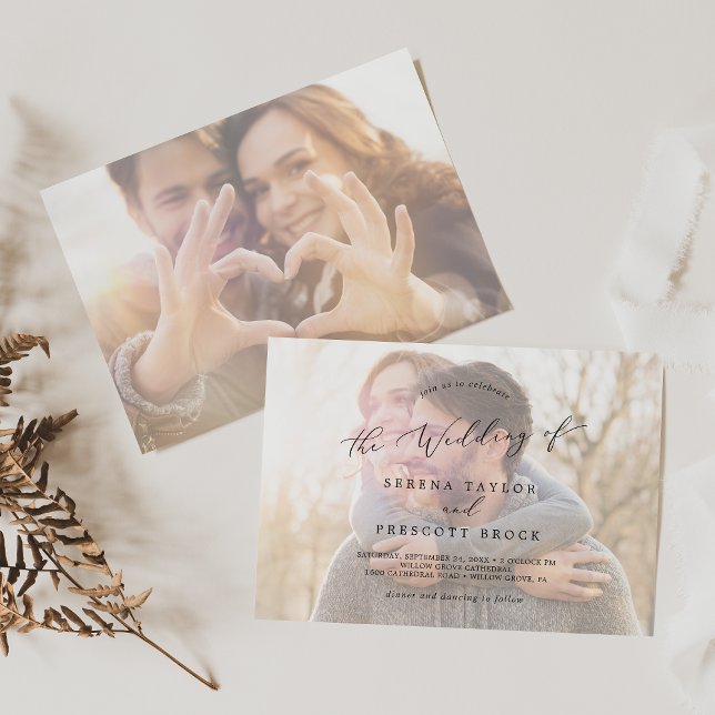 Convites Delicar Calliografia | Casamento de Foto Horizonta (Criador carregado)