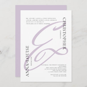 Convites Delicar Casamento de Ampersand de Script de Lavand