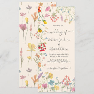 Convites Delicar Casamento de Jardim Floral de Flor Selvage
