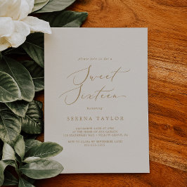 Convites Delicar Dourado e Creme Doce Dezesseis Aniversário