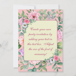 Convites Delicar Festa de Verão Rosa, Festa Floral, Anivers