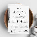 Convites Delicar Nosso Casamento Fotográfico De História De<br><div class="desc">Surpreenda seus entes queridos com esta elegante carta infográfica de "nossa história de amor". Personalize-o facilmente clicando na opção "personalizar".</div>