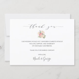 Convites Delicar Peony buquê obrigado de casamento de verão