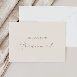 Convites Delicar placa de proposta Dourada e Cream Bridesma