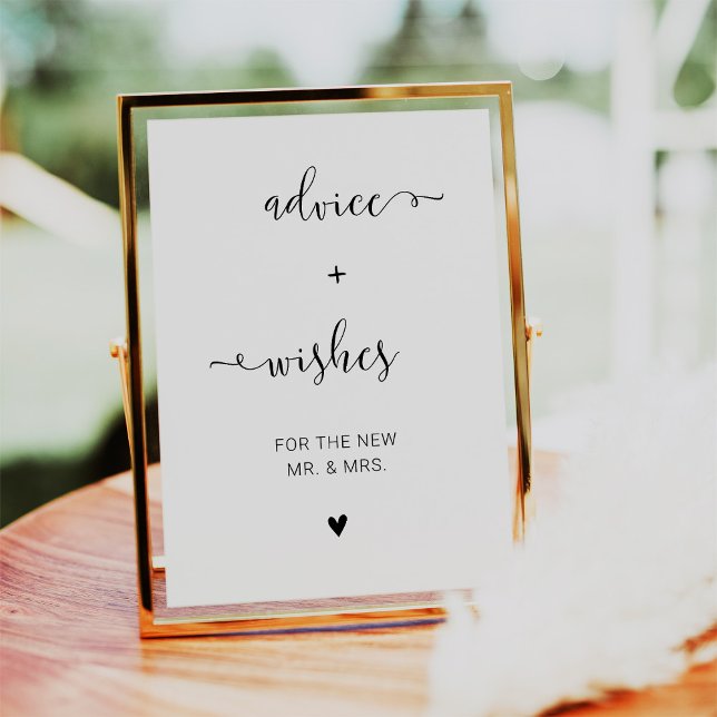 Convites Delicar Sinal de Aconselhamento e Desejo de Script (Delicate Minimalist Script Advice & Wishes Sign)