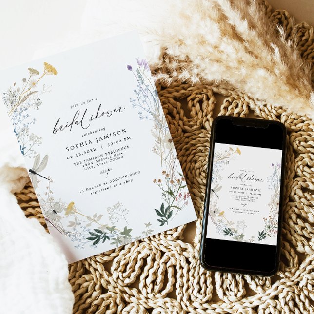 Convites Delicate Boho Chá de panela de Borboleta (Criador carregado)