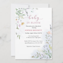 Delicate Floral Baby Shower Invitation