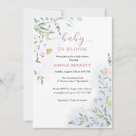 Convites Delicate Floral Baby Shower Invitation
