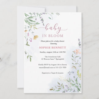 Convites Delicate Floral Baby Shower Invitation