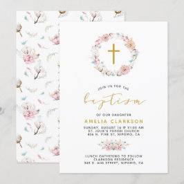 Convites Delicate Floral & Cotton Baptism
