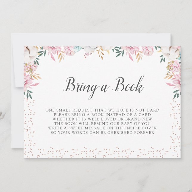 Convites Delicate Floral e Cotton Tragam um Livro (Frente)