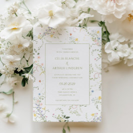 Convites Delicate Floral Garden Wedding 