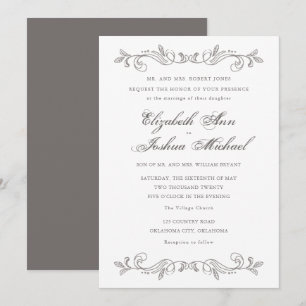 Convites Delicate Floral Lavanda Wedding