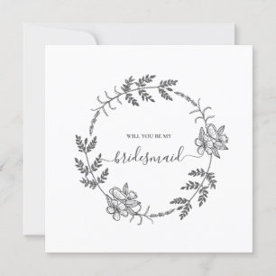 Convites Delicate Floral Modern Bridesmaid Wedding