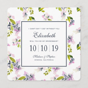 Convites Delicate Floral Watercolor - Bridesmaid