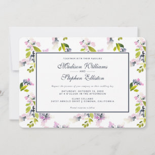Convites Delicate Floral Watercolor - Casamento