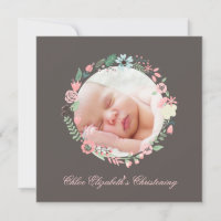 Delicate Floral Wreath Christening