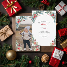 Convites Delicate Floral Wreath | sua foto | Aniversário