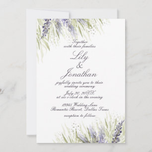 Convites Delicate Greenery e Casamento de Lavandas