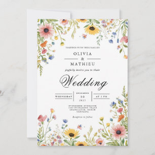 Convites Delicate Meadow Floral Whimsy Casamento