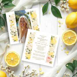 Convites Delicate Mediterranean Lemons Flowers Greenery