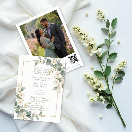Convites Delicate Romantic Flowers & Branches Frame Wedding