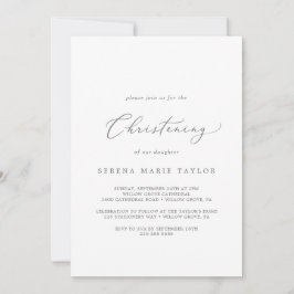 Convites Delicate Silver Calliografia Christening